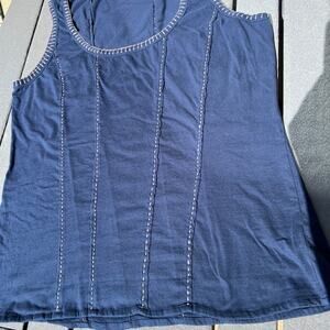 IDYLLWIND tank top, size XL women’s, navy, stitching accent, figure flattering